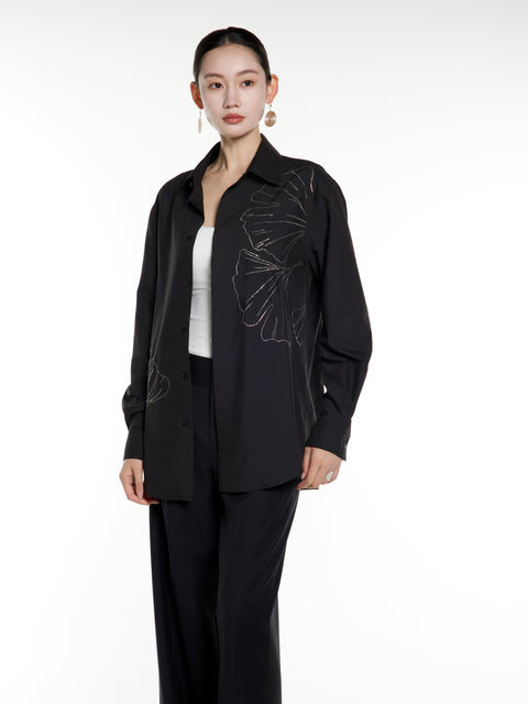 Tin Sleaf Embroidery Shirt