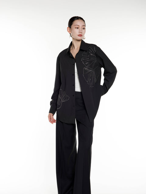 Tin Sleaf Embroidery Shirt