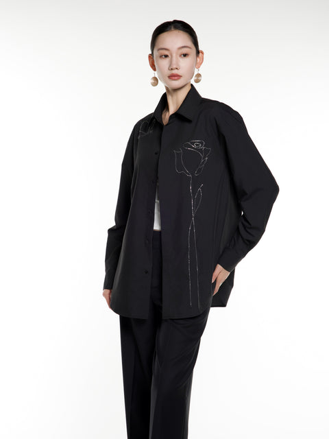 Tin Rose Embroidery Shirt