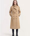 Spring Brown Double-Breasted Straight Trench Coat