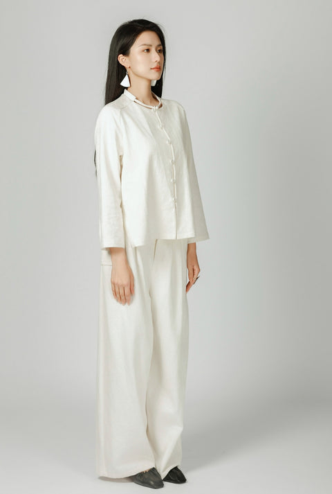 Round Neck Jacquard Jacket