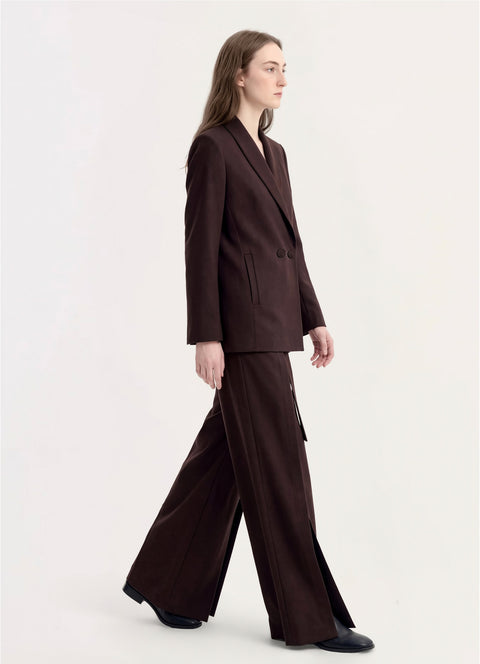 Apple Collar Structured-Shoulder Blazer