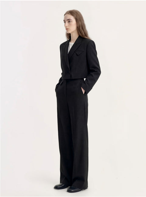 New Chinese Style Peak Lapel Cropped Jacket