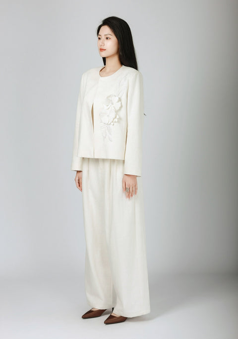 3D Asymmetrical Embroidered Jacket