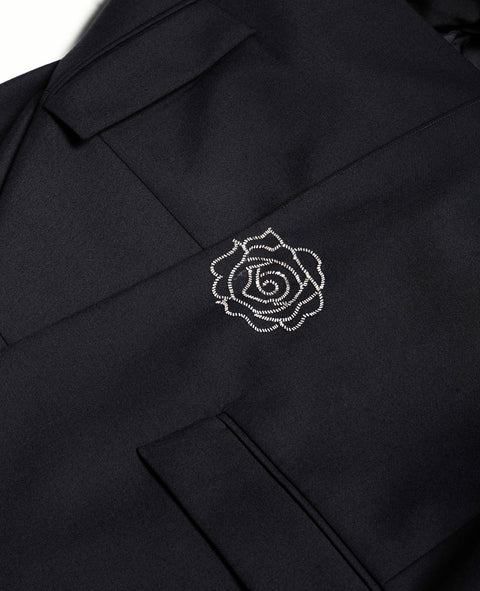 Solid Color Tin-Embroidered Rose Jacket