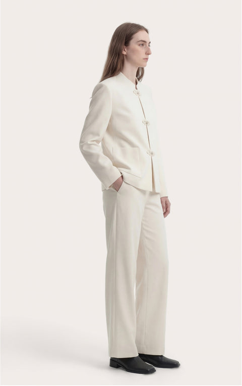 Handmade Frog Button Stand Collar Suit Jacket