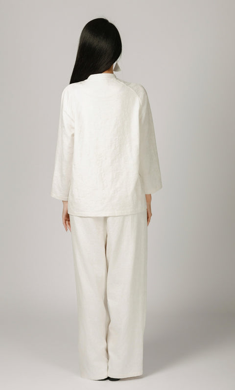 Round Neck Jacquard Jacket