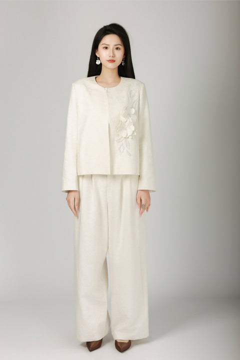 3D Asymmetrical Embroidered Jacket